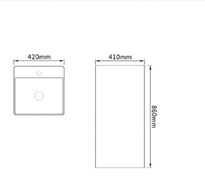 Раковина напольная SantiLine 42 см черная SL-4005MB (детальная фотография), современные, hi-tech