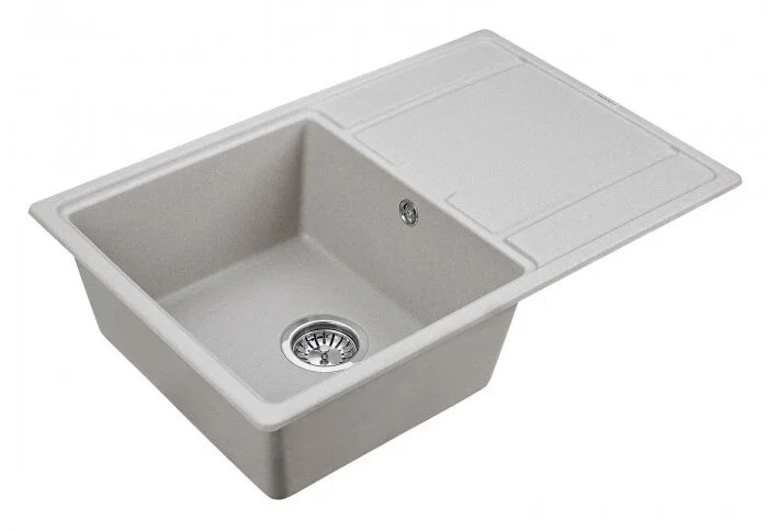 Мойка для кухни Paulmark Flugen 78 см серая PM217850-GR (детальная фотография), кварц