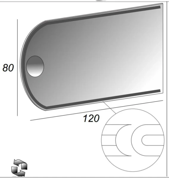 Зеркало с подсветкой Cezares 120 см с увеличительным зеркалом 45030 (детальная фотография), нет в наличии