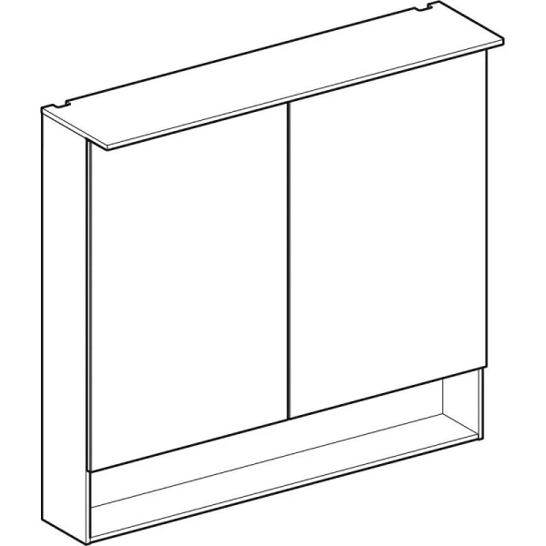 Зеркальный шкаф с подсветкой Geberit Acanto 90 см дуб мистик 500.646.00.2 (детальная фотография), светло-коричневые