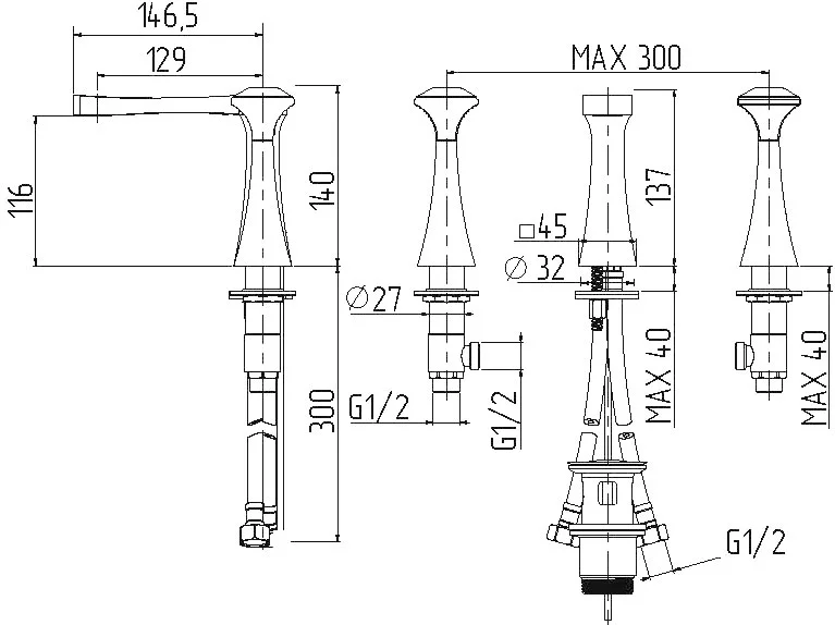 Смеситель для раковины Migliore Opera хром/белый 27970 (детальная фотография), хром, комбинированные