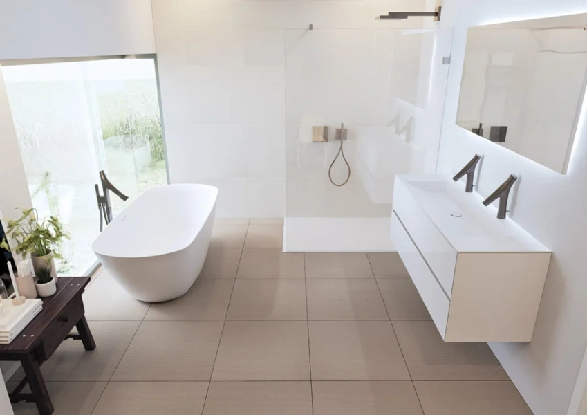 Ванна из искусственного камня Riho Bilo 165x77 см белая B128001105 (детальная фотография), овальные