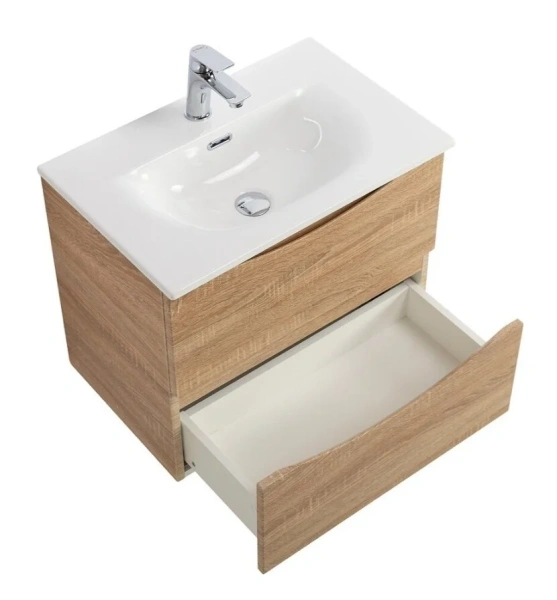 Тумба под раковину подвесная BelBagno Marino-Cer-Mini 60 см Rovere Bianco MARINO-CER-MINI-600-2C-SO-WO-P (детальная фотография), подвесная, пристенная