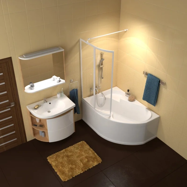 Ванна, цвет белый, левый вариант Ravak Rosa I 160-105 L CM01000000 (детальная фотография), в наличии