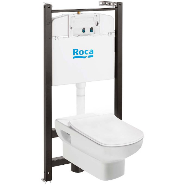 Унитаз с инсталляцией Roca Dama Senso с сиденьем микролифт 893104680 (детальная фотография)