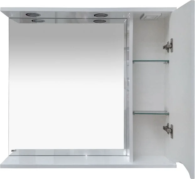 Зеркальный шкаф с подсветкой Misty Элвис 85 см правый П-Элв-01085-011П (детальная фотография), навесные