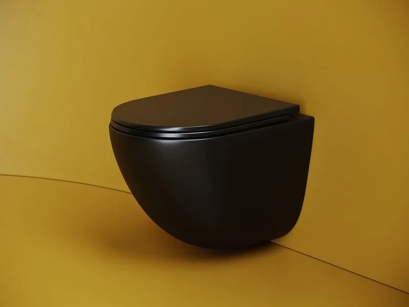 Унитаз подвесной Ceramica Nova Vogue черный матовый CN4008TMB (детальная фотография), подвесные, встраиваемые