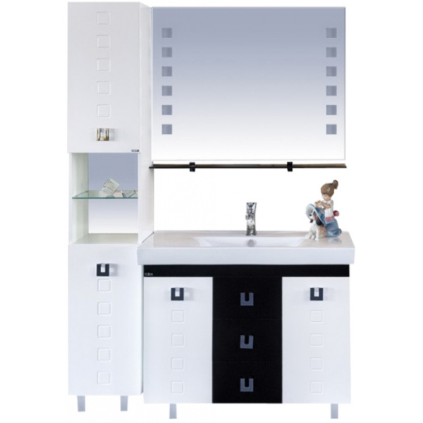 Шкаф-пенал напольный Misty Эллада 35 см белый, левый П-Элл05035-011БкЛ (детальная фотография), современные, hi-tech