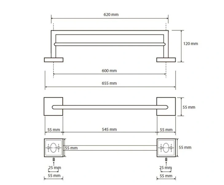 Полотенцедержатель Bemeta Beta двойной 132204052 (детальная фотография), современные, hi-tech