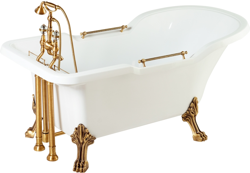 Ванна из искусственного камня Migliore Impero 180х87 см фурнитура бронза 26926 (детальная фотография)