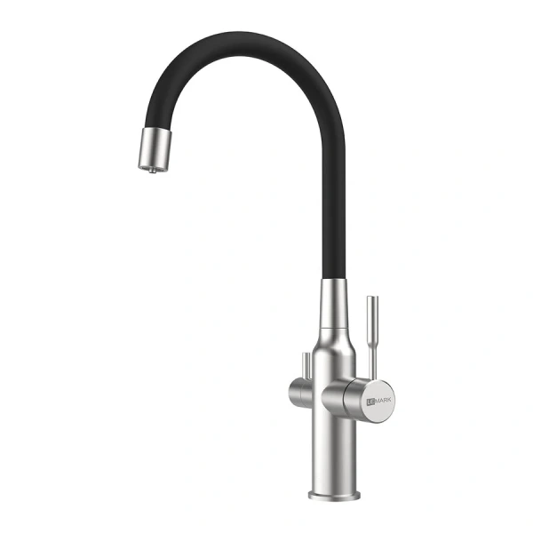 Смеситель для кухни Lemark Expert сталь/черный LM5083S-Black (детальная фотография)