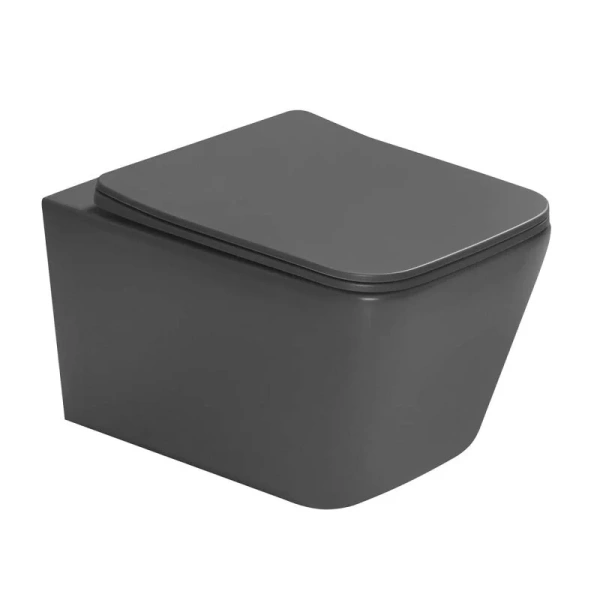 Унитаз подвесной SantiLine темно-серый SL-5007DG (детальная фотография)