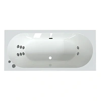 Гидромассажная ванна Радомир Вальс 1-80-2-0-0-195, 200 x 100 см, рама-подставка, фронтальная панель, слив-перелив, гидромассаж Релакс хром КУ 100, датчик уровня воды, массаж спины и ступней, белая