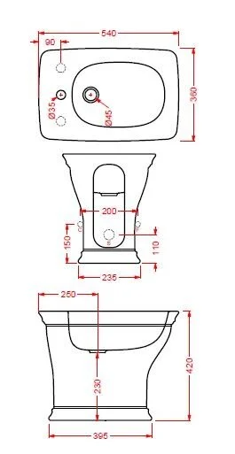 Биде напольное Artceram Civitas серое CIB002 34 00 (детальная фотография), классические, ретро