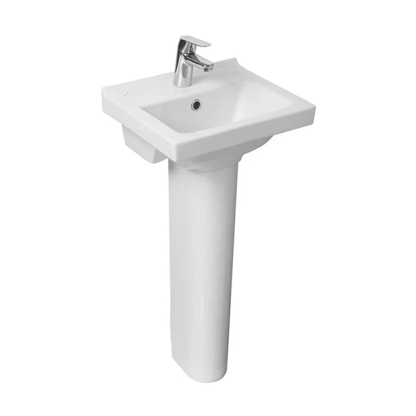 Раковина Santeri Визит 40 см прямоугольная 131177S0011B0 (детальная фотография), прямоугольной формы, тюльпан