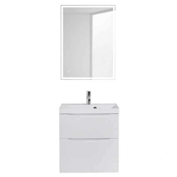 Тумба под раковину подвесная BelBagno Marino 60 см bianco lucido MARINO-H60-600-2C-SO-BL-P (детальная фотография), современная, hi-tech