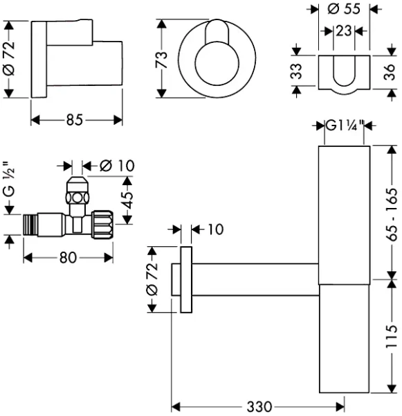 Сифон для раковины Hansgrohe Flowstar хром 52120000 (детальная фотография), хром