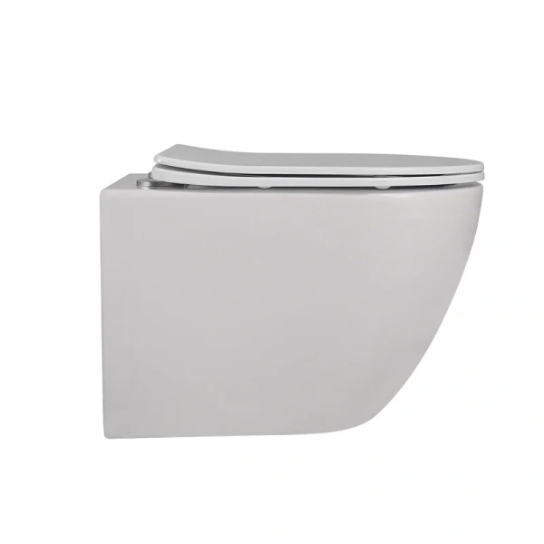 Унитаз подвесной Abber BEQUEM безободковый белый AC1100 (детальная фотография), без бачка, со скрытым бачком