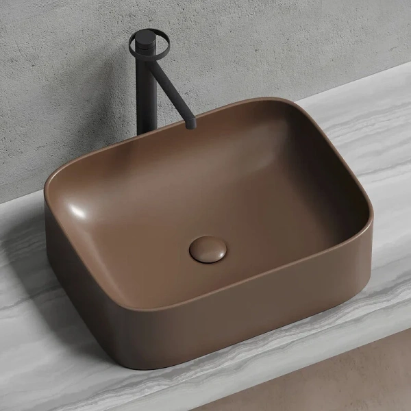 Раковина Ceramica Nova Element 50 см темно-коричневая CN6052MDB (детальная фотография), накладные (на столешницу)