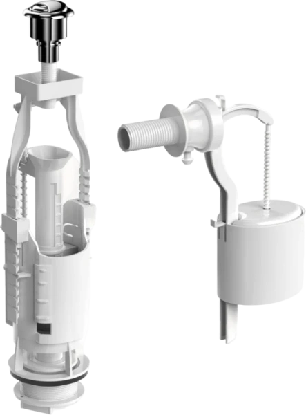 Комплект арматуры BERGES Eko двухкнопочный 030622 (детальная фотография), в наличии index_1