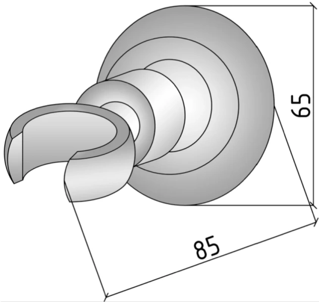 Держатель душевой лейки Boheme Brillante хром 621 (детальная фотография), нет в наличии
