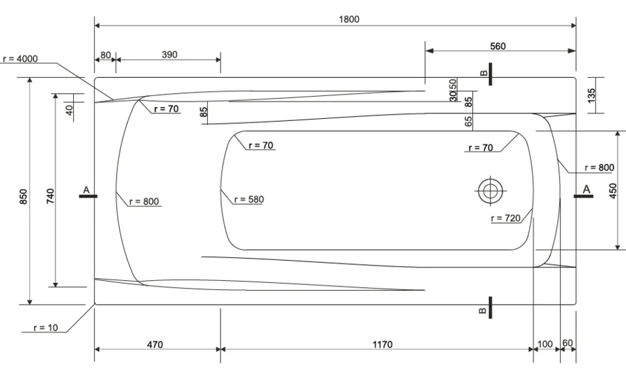 Ванна акриловая Cersanit Zen p-wp-zen*180nlc-9s 180х85 см (детальная фотография), приставные