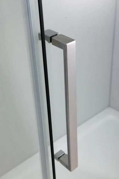 Душевой уголок Black&White Stellar Wind 100x100 см профиль хром, стекло прозрачное 3011010 (детальная фотография), 100х100