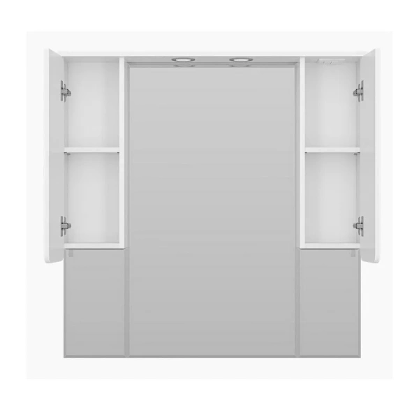 Зеркальный шкаф с подсветкой Misty Чегет 100 см белый П-Чег-02105-01Л (детальная фотография), навесные