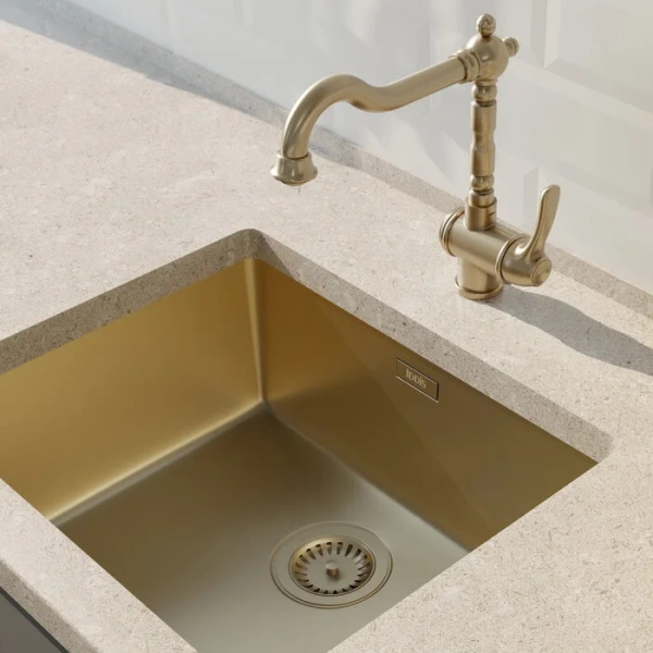 Мойка для кухни IDDIS Edifice 54 см нержавеющая сталь бронза EDI54B0i77 (детальная фотография), из нержавеющей стали, стальные, металлические