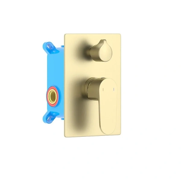 Смеситель для душа Акватек Оберон золото шлифованное AQ1246BG (детальная фотография), для душа