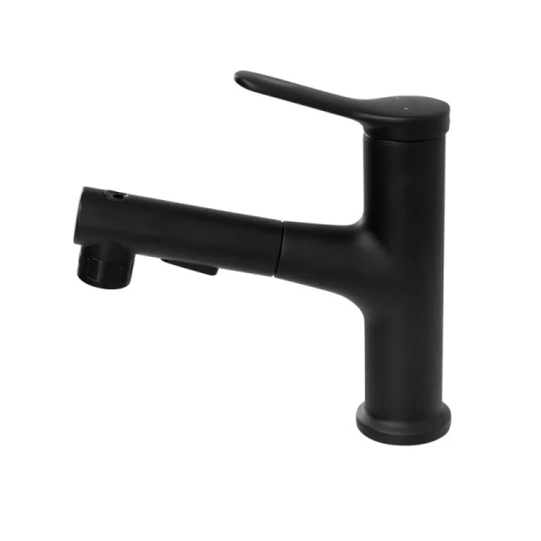 Смеситель для раковины BelBagno для парикмахерской черный матовый BB-LVMD-NERO-W0 (детальная фотография), из латуни, недорогие, округлая форма