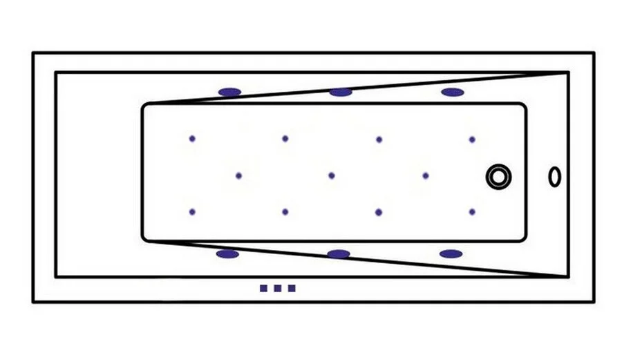 Ванна гидромассажная Whitecross Wave Relax, 160 х 70 см, увеличенная толщина акрила, усиленная армировка, белый/золото, 0101.160070.100.RELAX.GL (детальная фотография), акриловые
