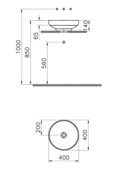 Раковина VitrA Water Jewels 40 см черная 4334B070-0016 (детальная фотография), накладные (на столешницу)
