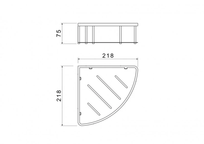 Полочка для ванной Акватек хром AQ4926CR (детальная фотография), современные, hi-tech