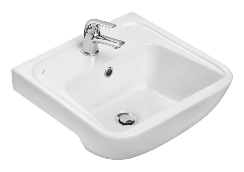 Раковина Santek Лонги 50 см 1 отверстие под смеситель 1.WH50.1.754 (детальная фотография), подвесные, пристенные