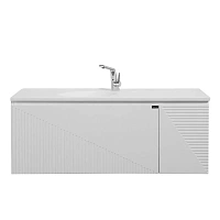 Тумба с раковиной подвесная Black&White Universe 120 см белая