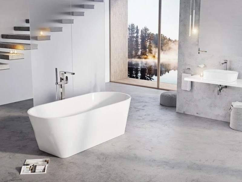 Ванна акриловая Ravak Solo XC00100050, 178 x 80 см, отдельностоящая, белая, слив-перелив белый (детальная фотография), 180 см