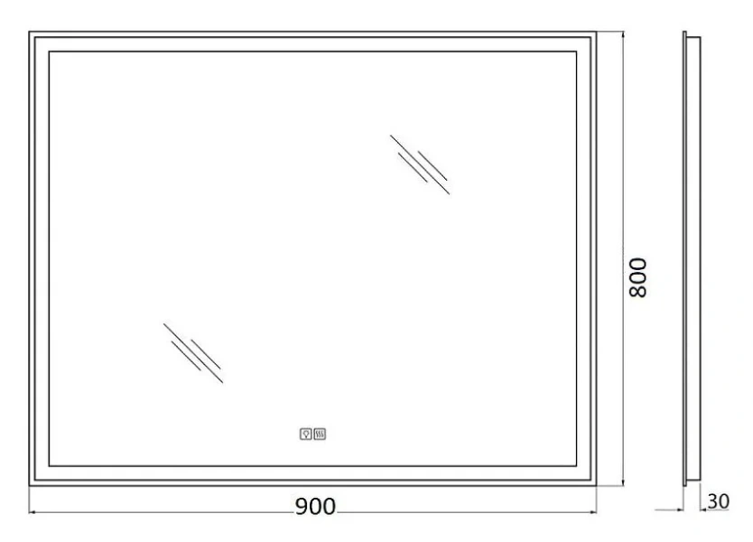 Зеркало с подсветкой BelBagno Spc 90 см с подогревом SPC-GRT-900-800-LED-TCH-WARM (детальная фотография), в наличии