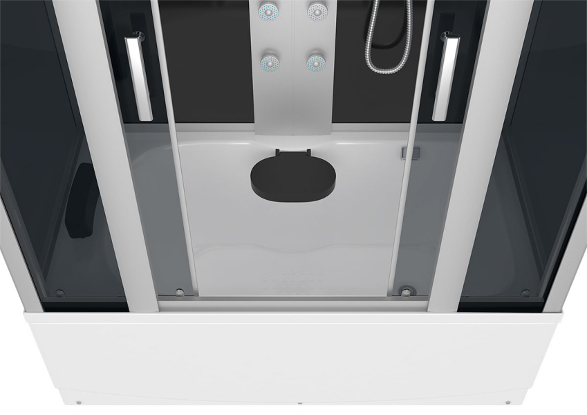 Душевой бокс, задние стенки чёрные, стекло тонированное, Erlit Comfort ER 4517TP-C4 ER4517TP-C4 (детальная фотография), 170, 170х80