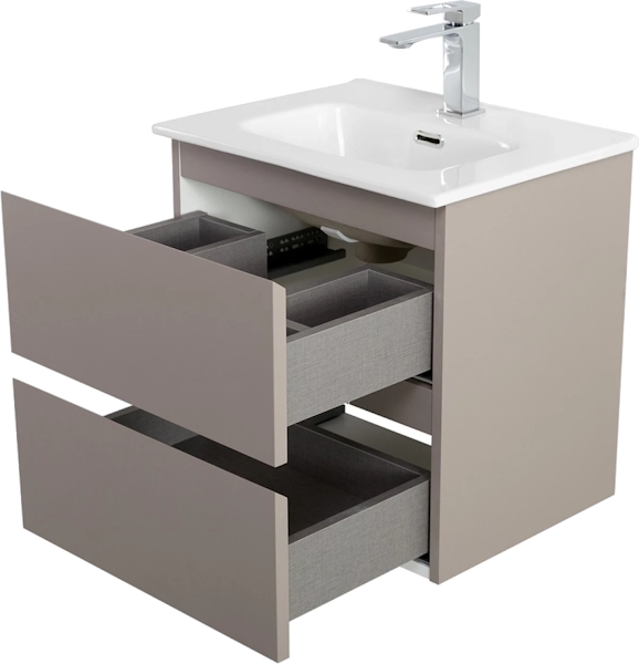 Тумба под раковину подвесная BelBagno Kraft 50 см бежевый матовый KRAFT 39-500/390-2C-SO-СO (детальная фотография), бежевая
