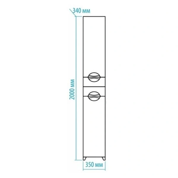 Шкаф-пенал напольный Misty Лаванда 35 см левый Э-Лав05035-011Л (детальная фотография), в наличии