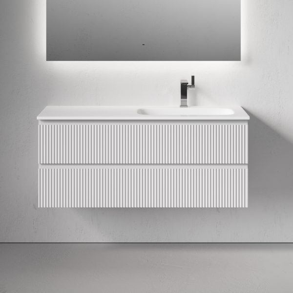 Тумба под раковину подвесная Sancos Snob R 120 см правая bianco SNR120RW (детальная фотография), подвесная, пристенная