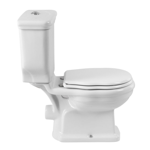 Чаша для унитаза-компакта BelBagno Boheme безободковая BB115CPR (детальная фотография), с горизонтальным, прямым выпуском, с прямым выпуском