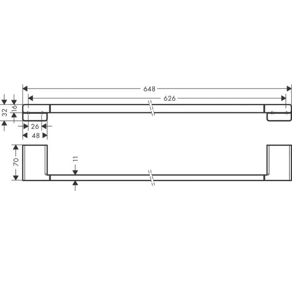 Полотенцедержатель Hansgrohe AddStoris шлифованная бронза 41747140 (детальная фотография), современные, hi-tech