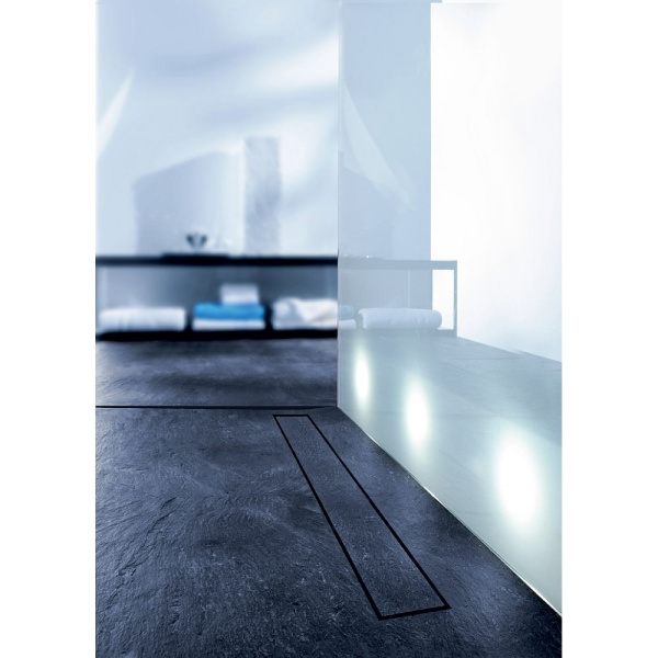 Душевой лоток Tece TECEdrainline 100 см для укладки натурального камня серебристый металлик 651000 (детальная фотография), для монтажа в пол