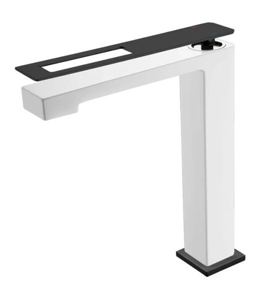 Смеситель для раковины Boheme Q белый/черный 142-WB (детальная фотография)