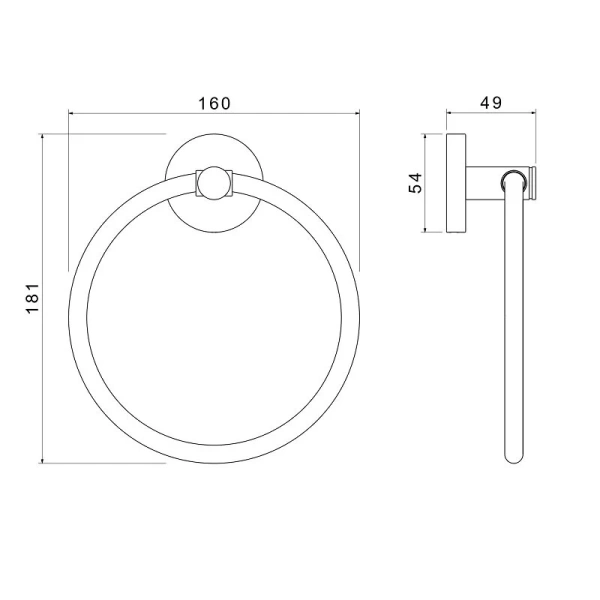 Полотенцедержатель Акватек Европа хром AQ4112CR (детальная фотография), современные, hi-tech