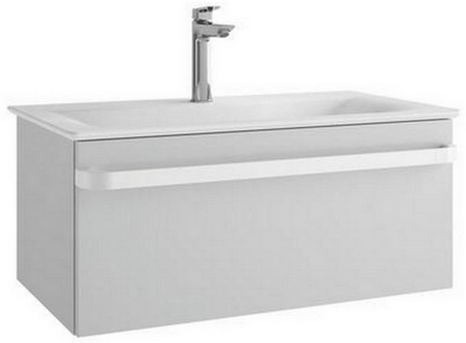 Тумба под раковину подвесная Ideal Standard Tonic II 80 см светло-серый глянцевый R4303FA (детальная фотография), подвесная, пристенная