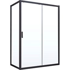 Душевой уголок профиль черный глянцевый стекло прозрачное Vegas-glass