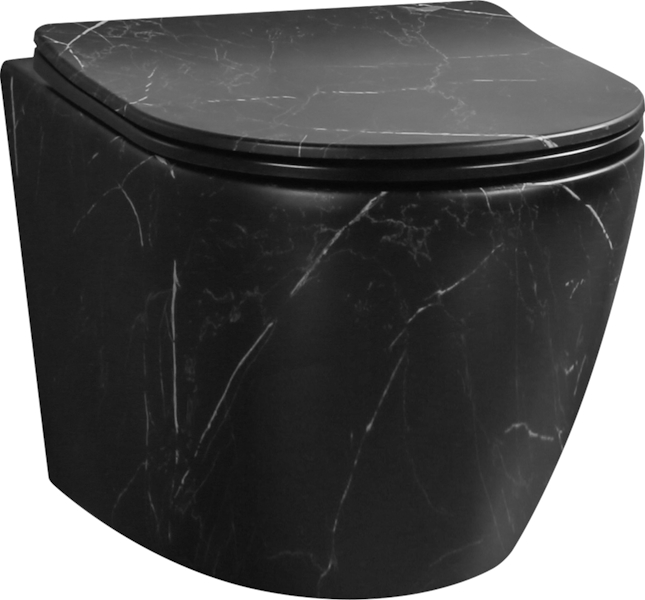 Унитаз подвесной Ceruttispa Sella черный мрамор CT9531 (детальная фотография)